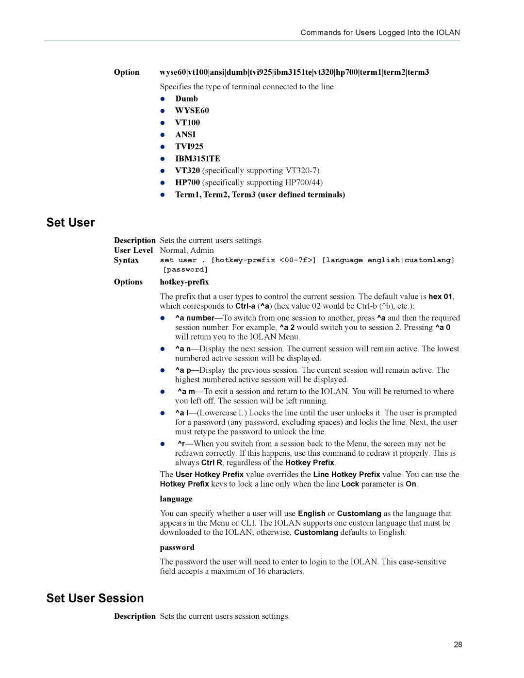 Perle Systems DS1, TS2 manual Set User Session 