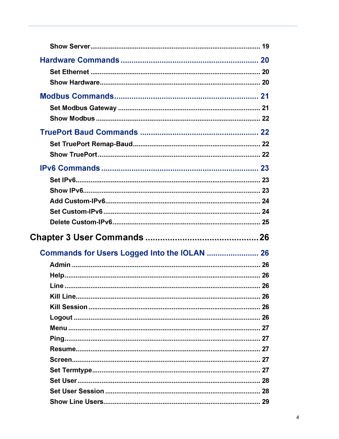 Perle Systems TS2, DS1 manual User Commands 