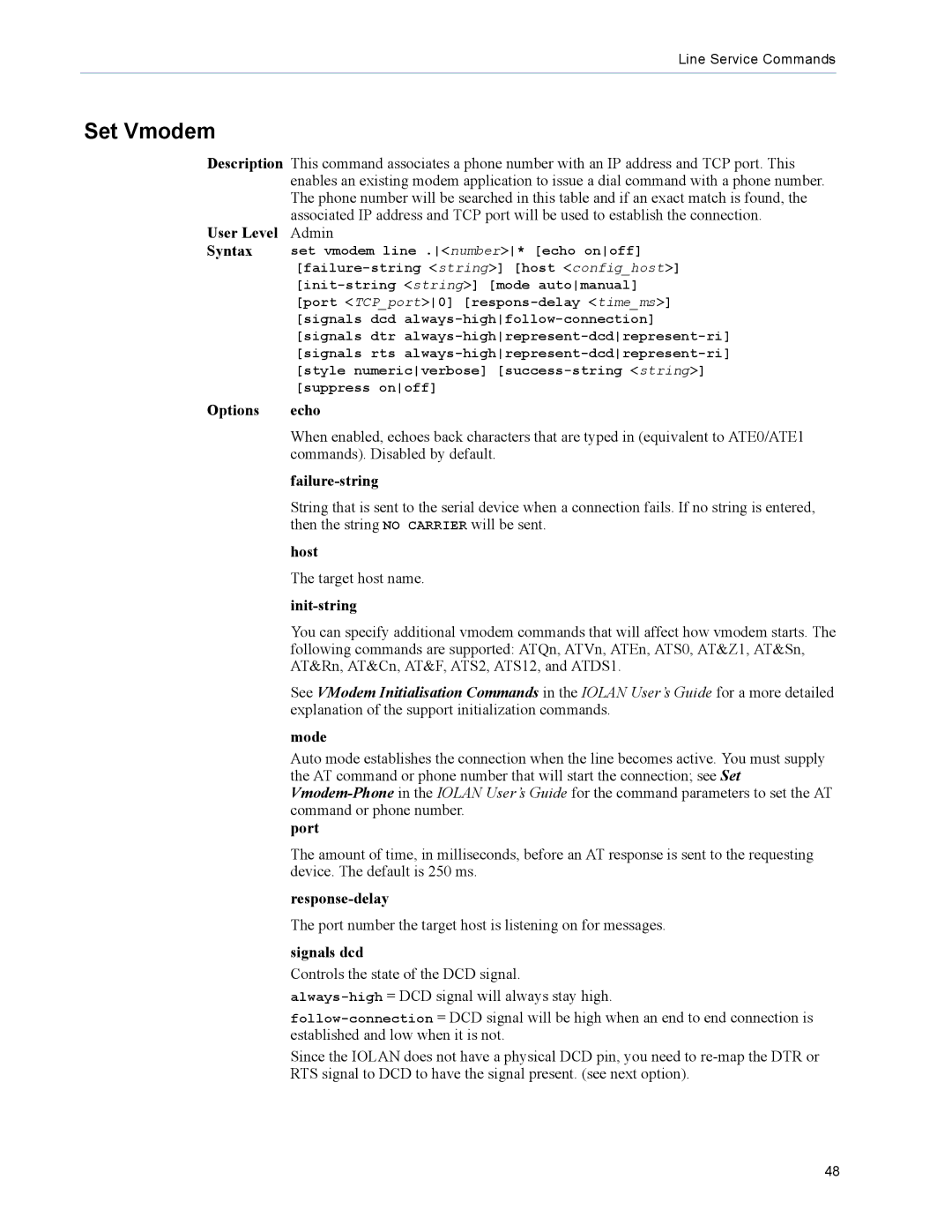 Perle Systems DS1, TS2 manual Set Vmodem 