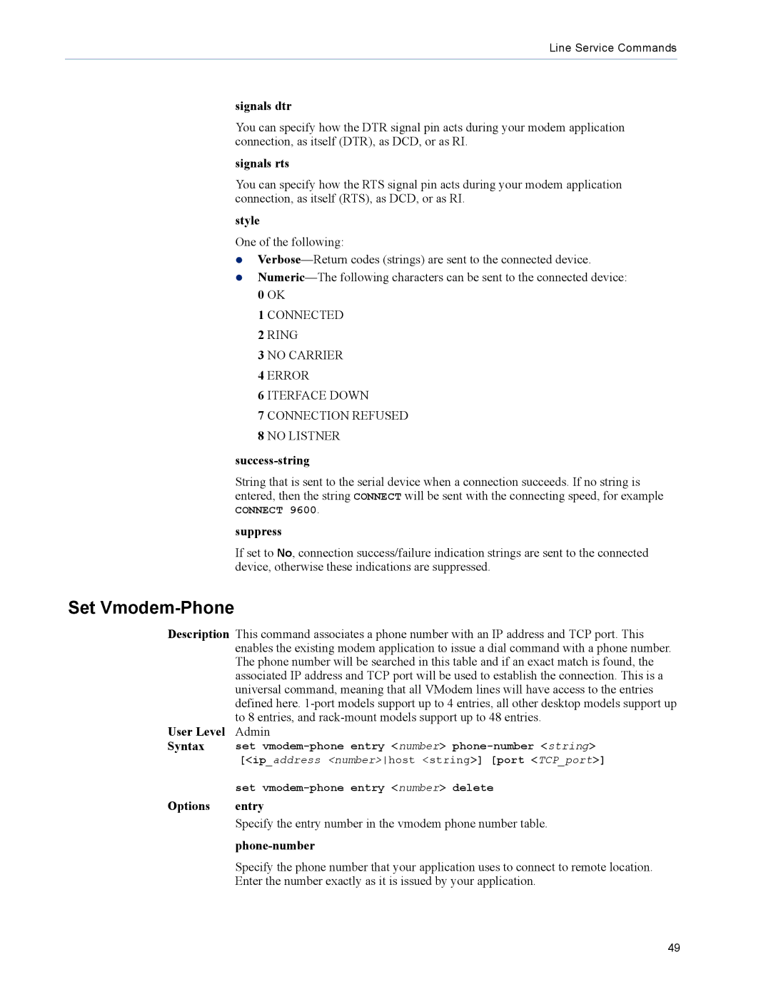 Perle Systems TS2, DS1 manual Set Vmodem-Phone 