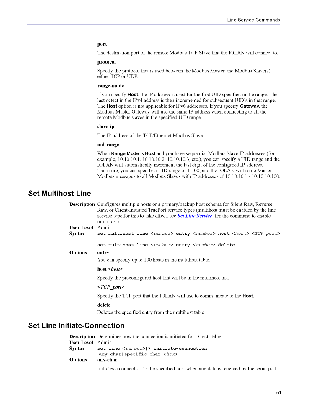 Perle Systems TS2, DS1 manual Set Multihost Line, Set Line Initiate-Connection 