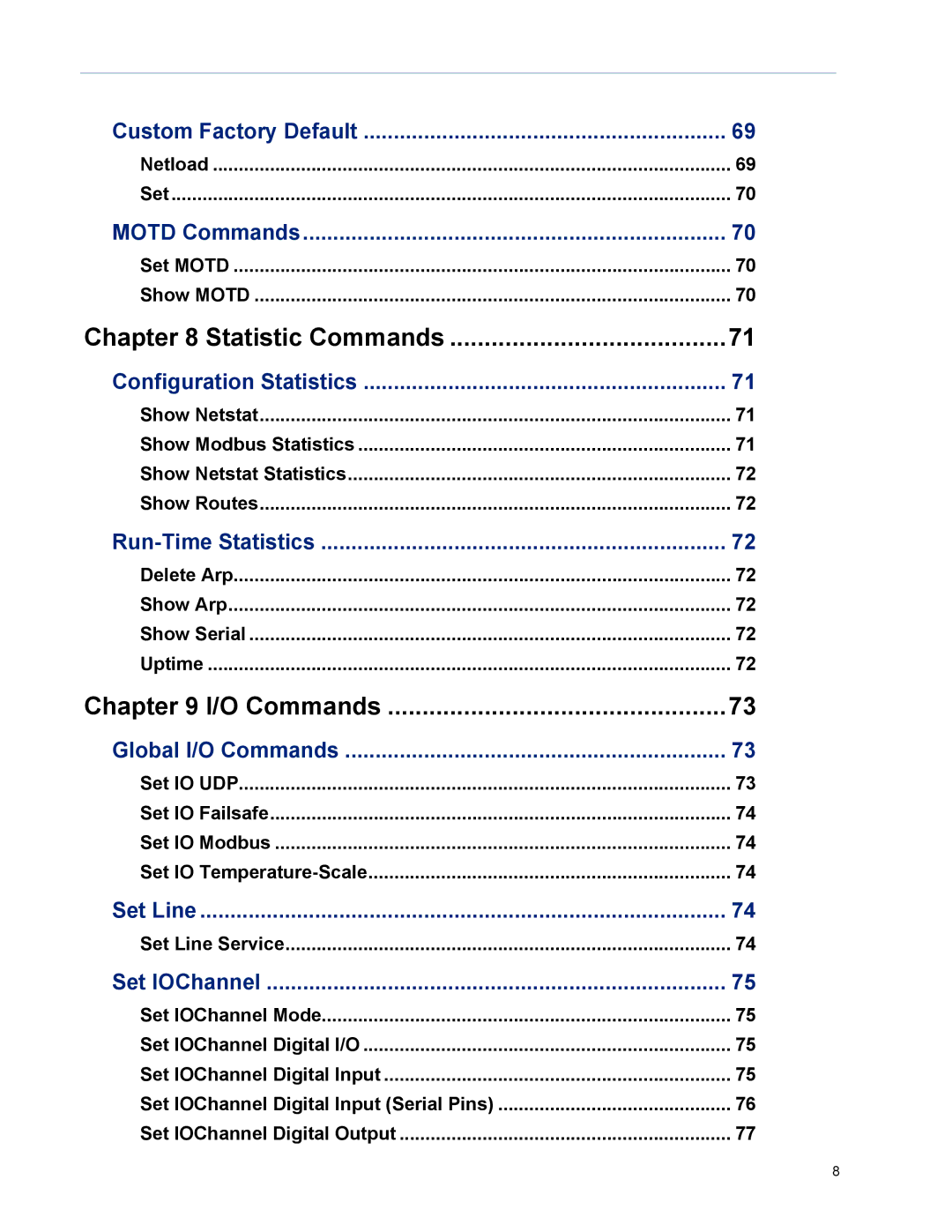 Perle Systems TS2, DS1 manual Statistic Commands 