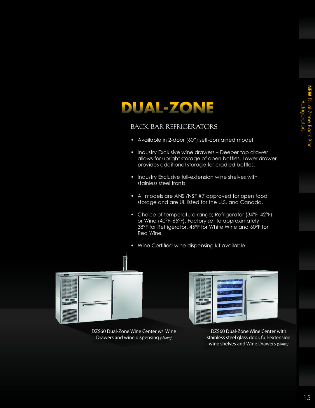 Perlick ANSI/NSF manual NEW Dual-Zone Back Bar Refrigerators 