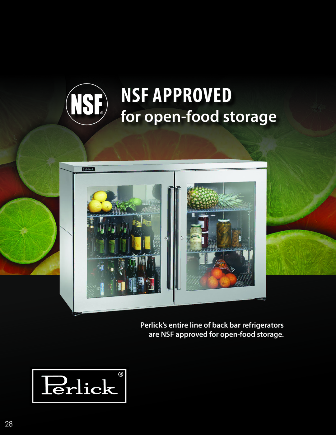 Perlick ANSI/NSF manual NSF Approved 