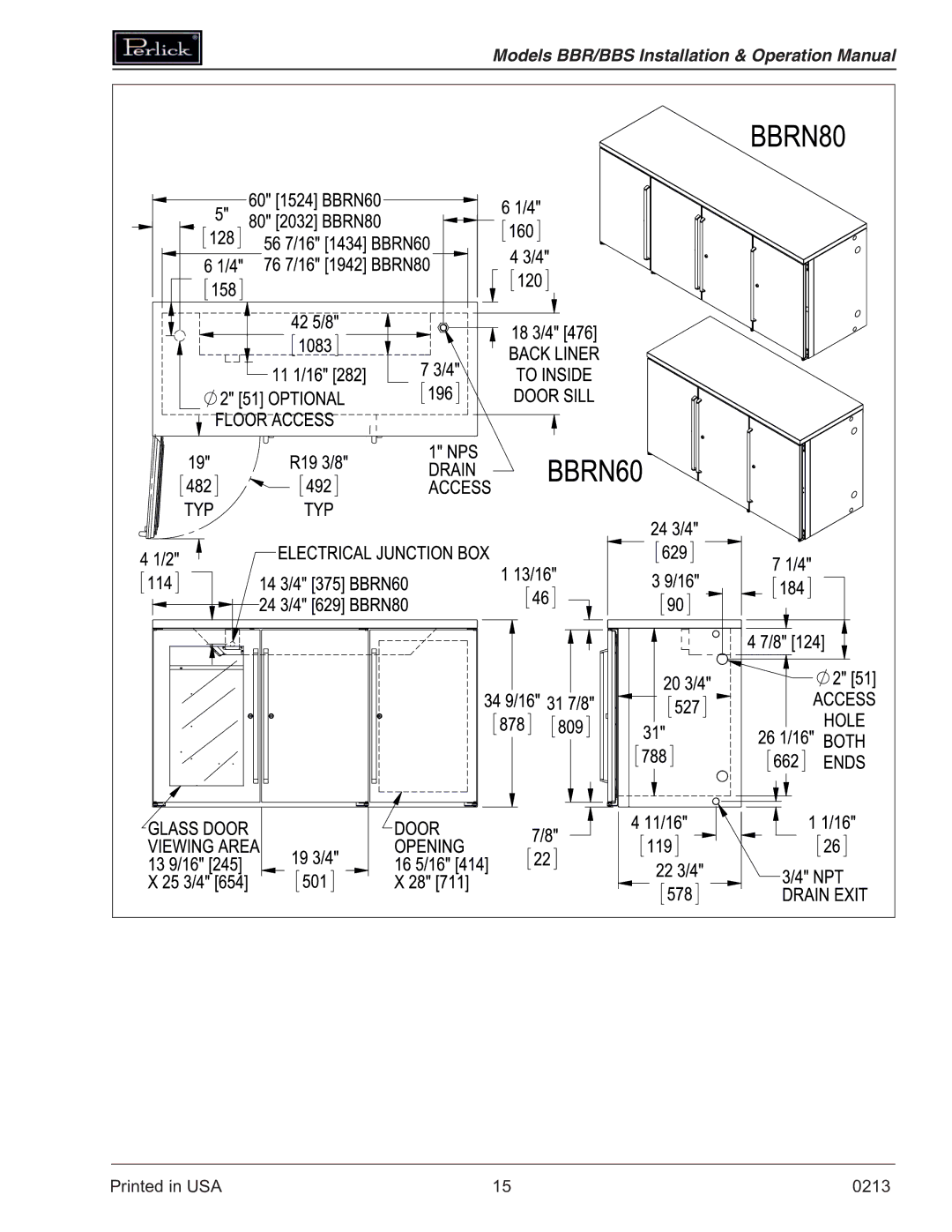 Perlick BBSN, BBRN operation manual 0213 