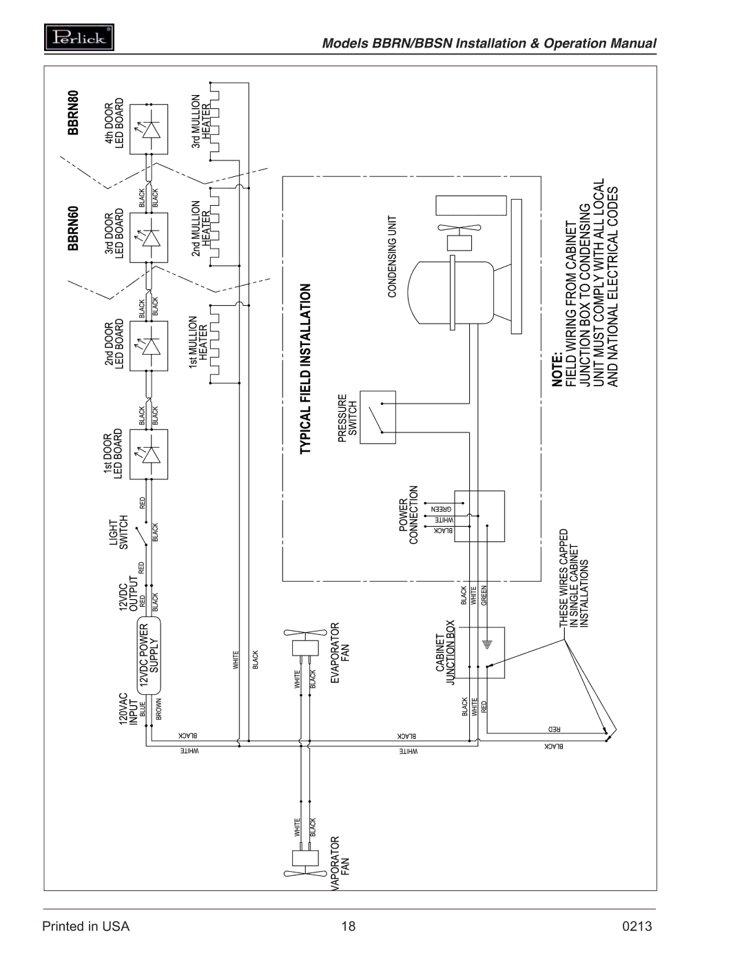 Perlick BBRN, BBSN operation manual 0213 