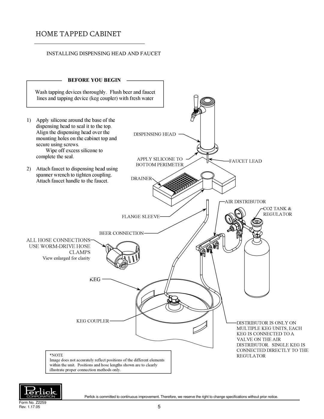 Perlick H Series warranty Home Tapped Cabinet 