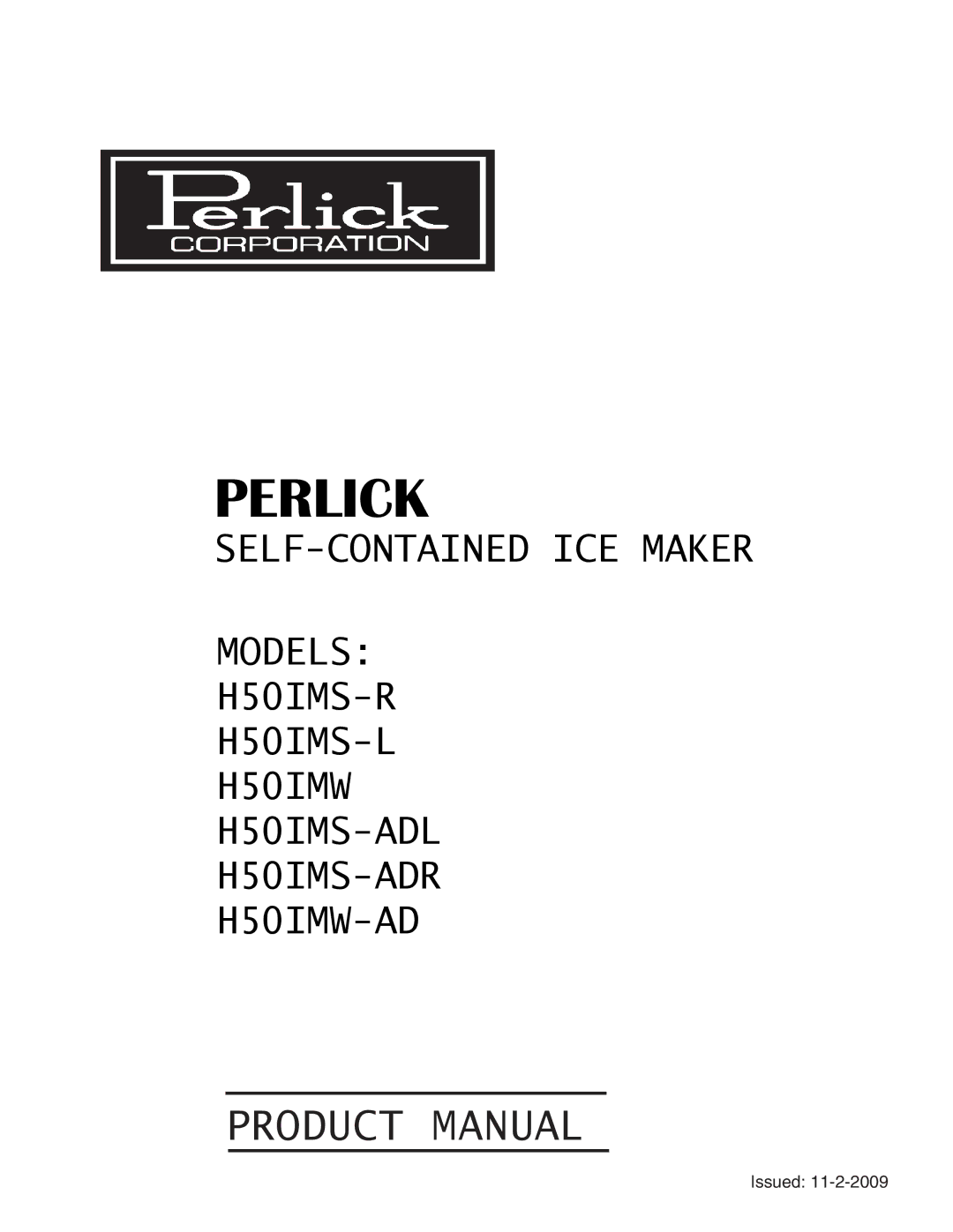 Perlick H50IMS-ADR, H50IMS-ADL, H50IMS-L, H50IMW-AD, H50IMS-R manual Perlick 