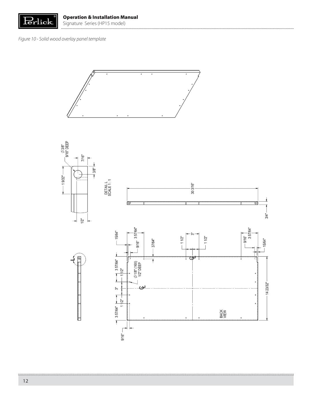 Perlick HP15RS, HP15BS manual Operation & Installation Manual 