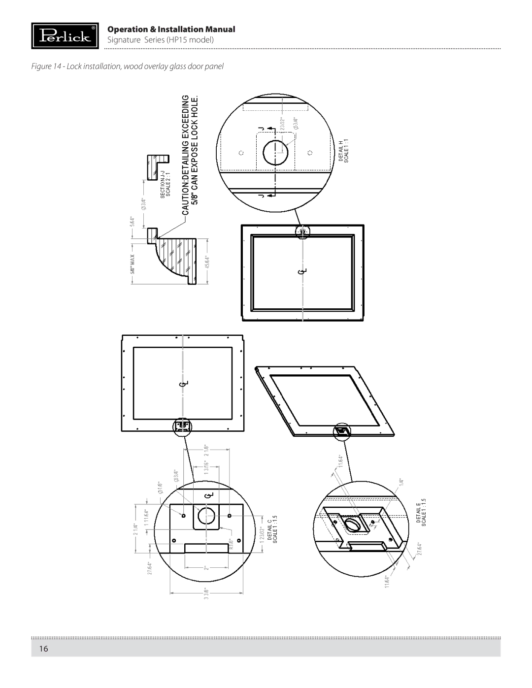 Perlick HP15RS, HP15BS manual Operation & Installation Manual 