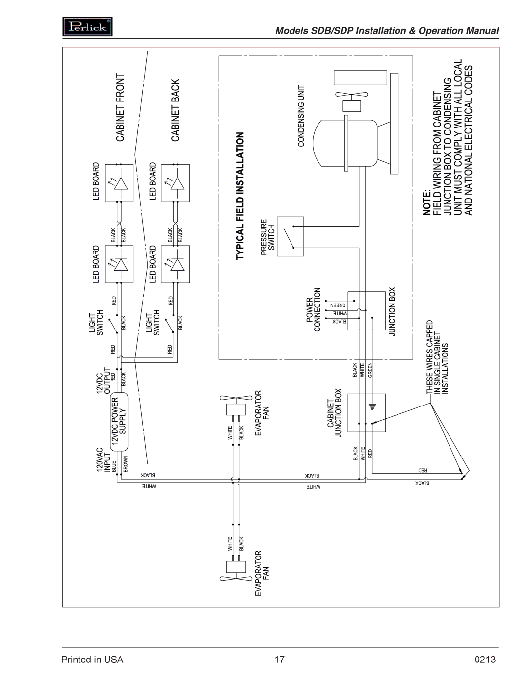 Perlick SDBR48 operation manual 0213 