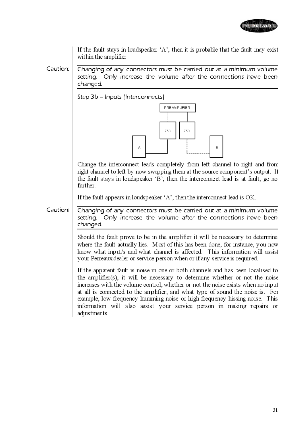Perreaux 750 owner manual Preamplifier 