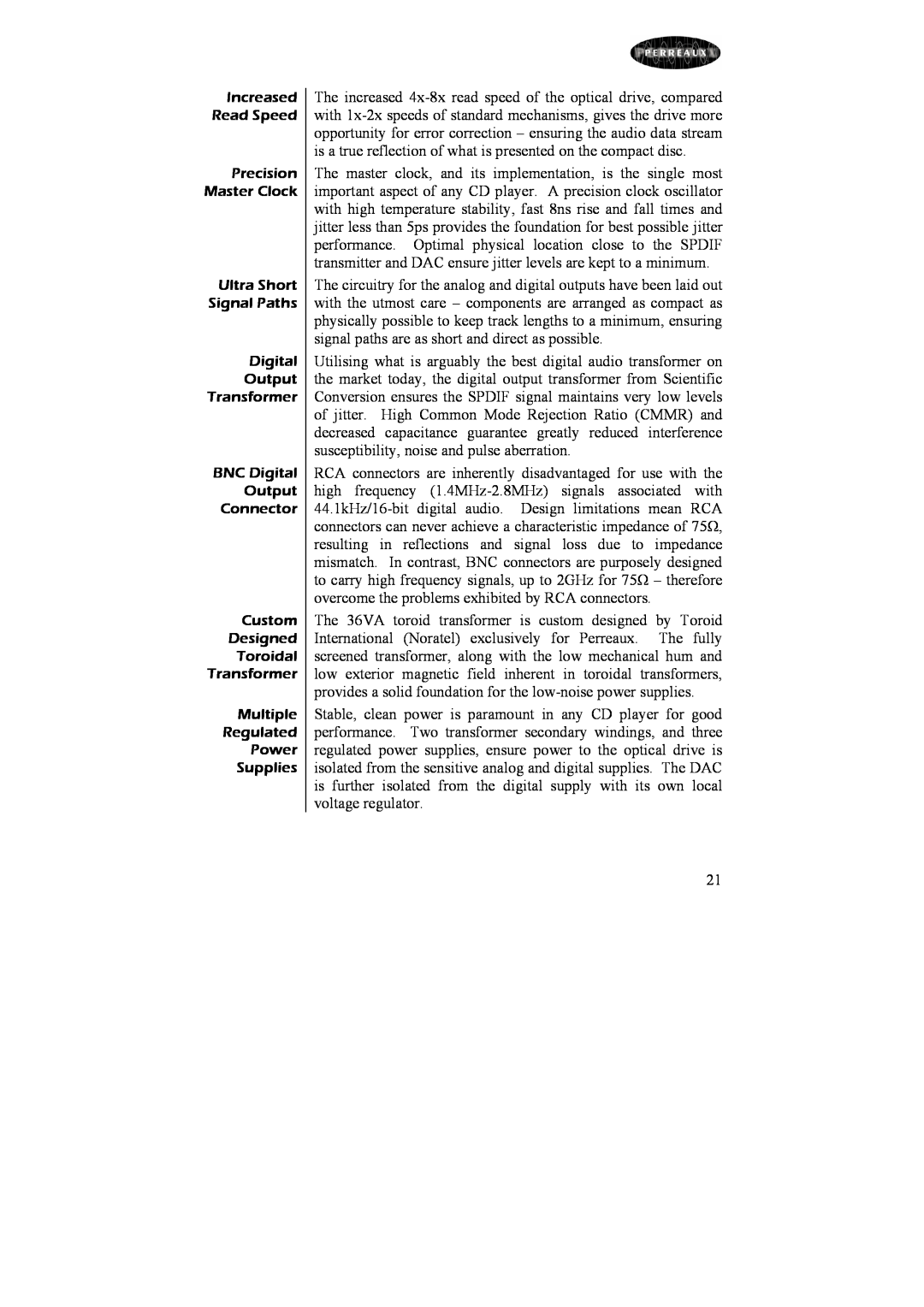 Perreaux Silhouette SXCD owner manual 