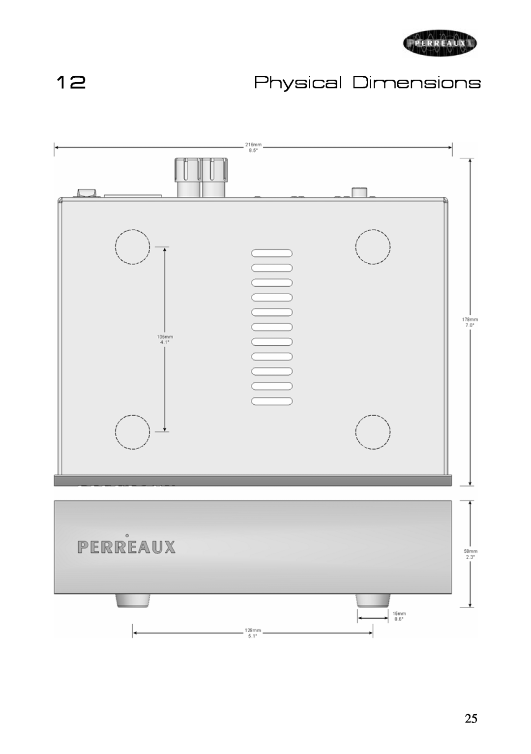 Perreaux SX60m manual Physical Dimensions 
