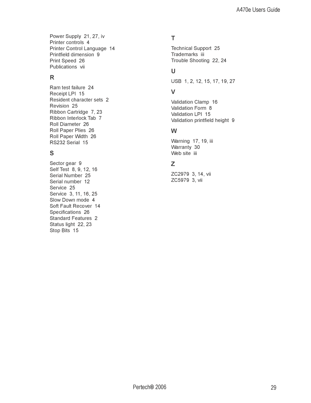 Pertech manual A470e Users Guide 