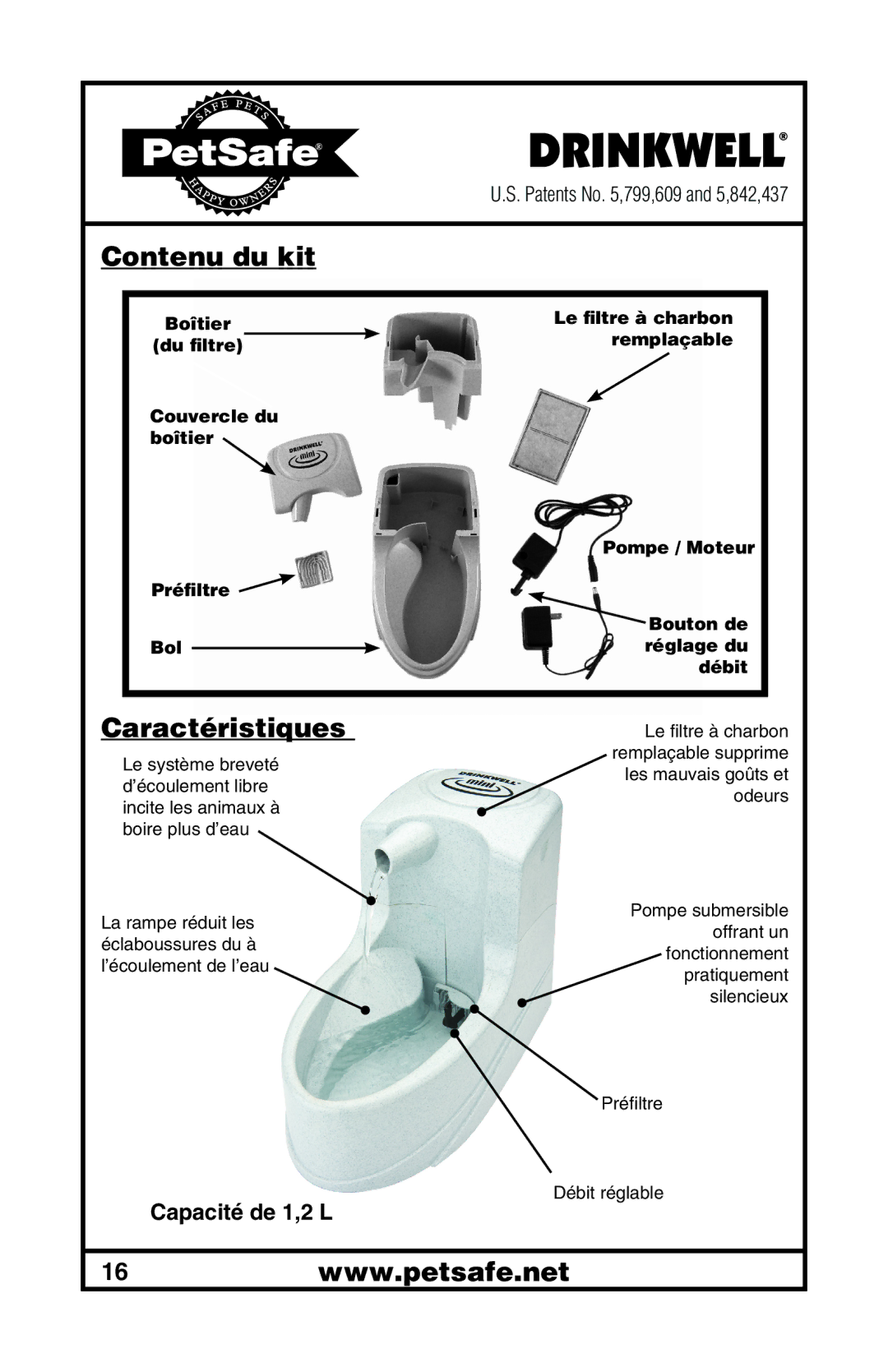 Petsafe 400-1254-19 manuel dutilisation Contenu du kit, Caractéristiques 