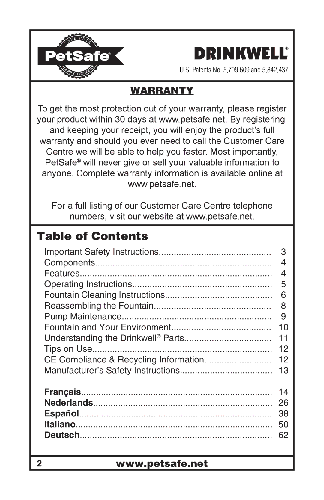 Petsafe 400-1254-19 manuel dutilisation Table of Contents 