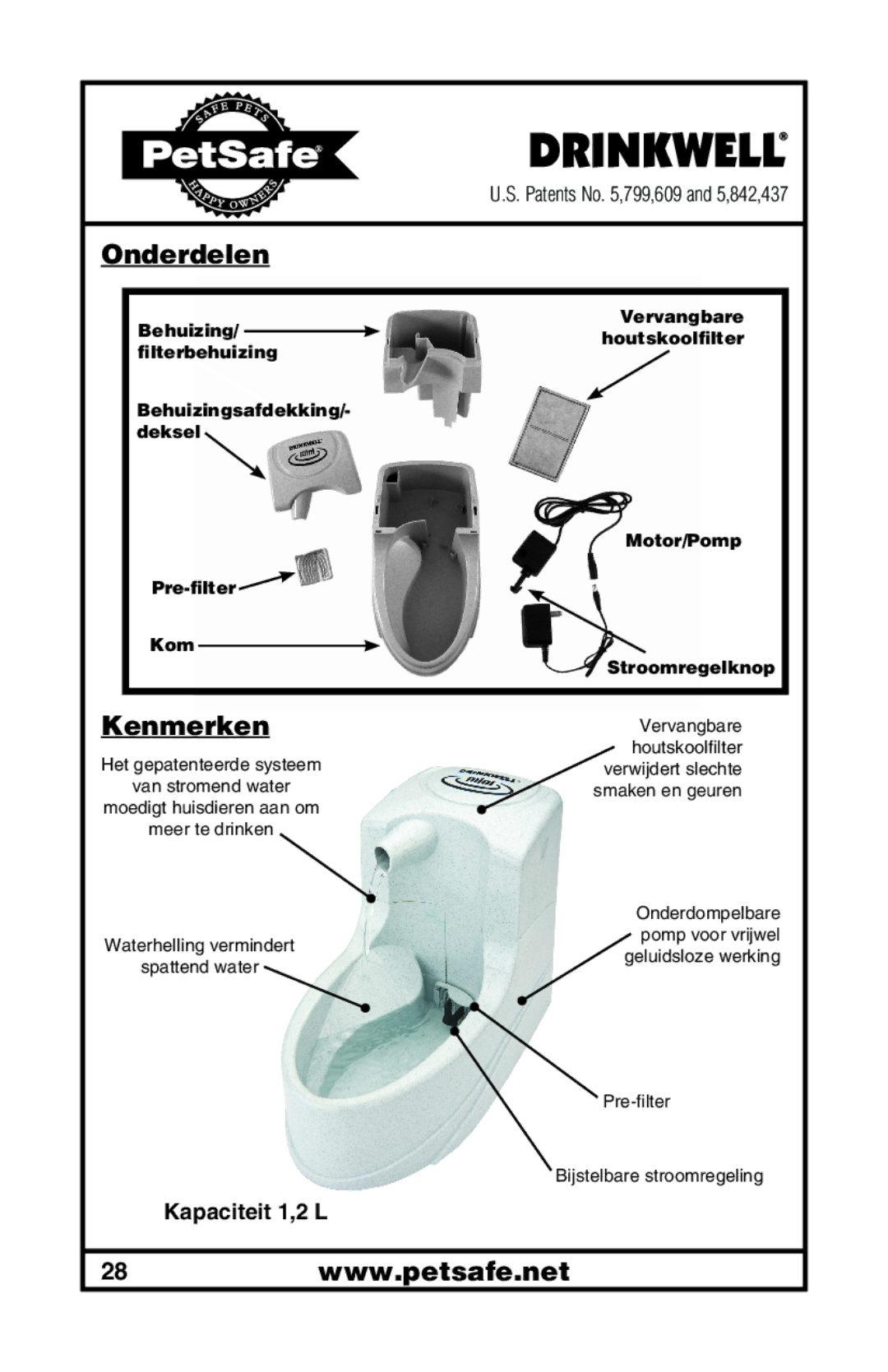 Petsafe 400-1254-19 manuel dutilisation Onderdelen, Kenmerken 