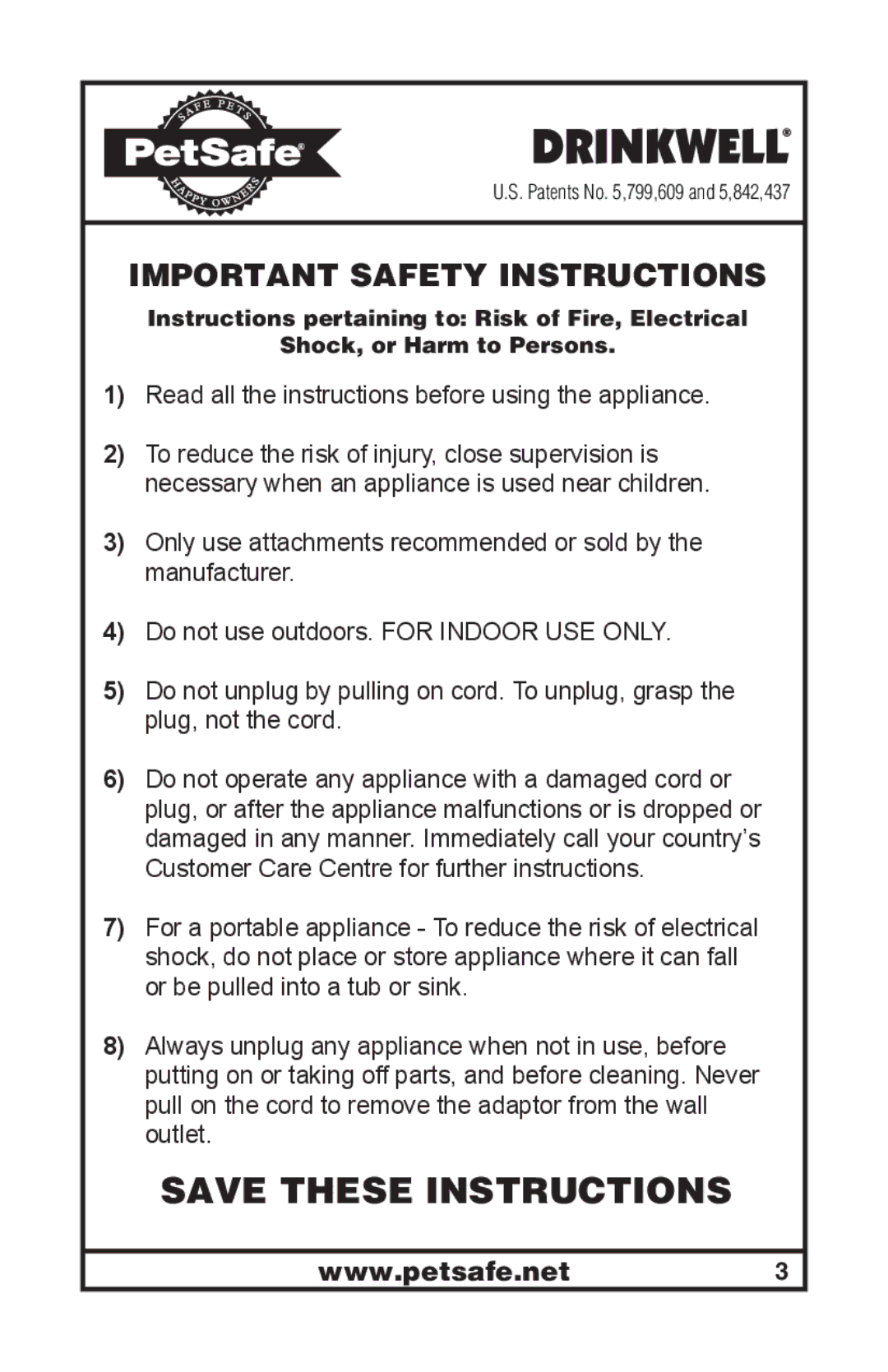 Petsafe 400-1254-19 manuel dutilisation Important Safety Instructions 