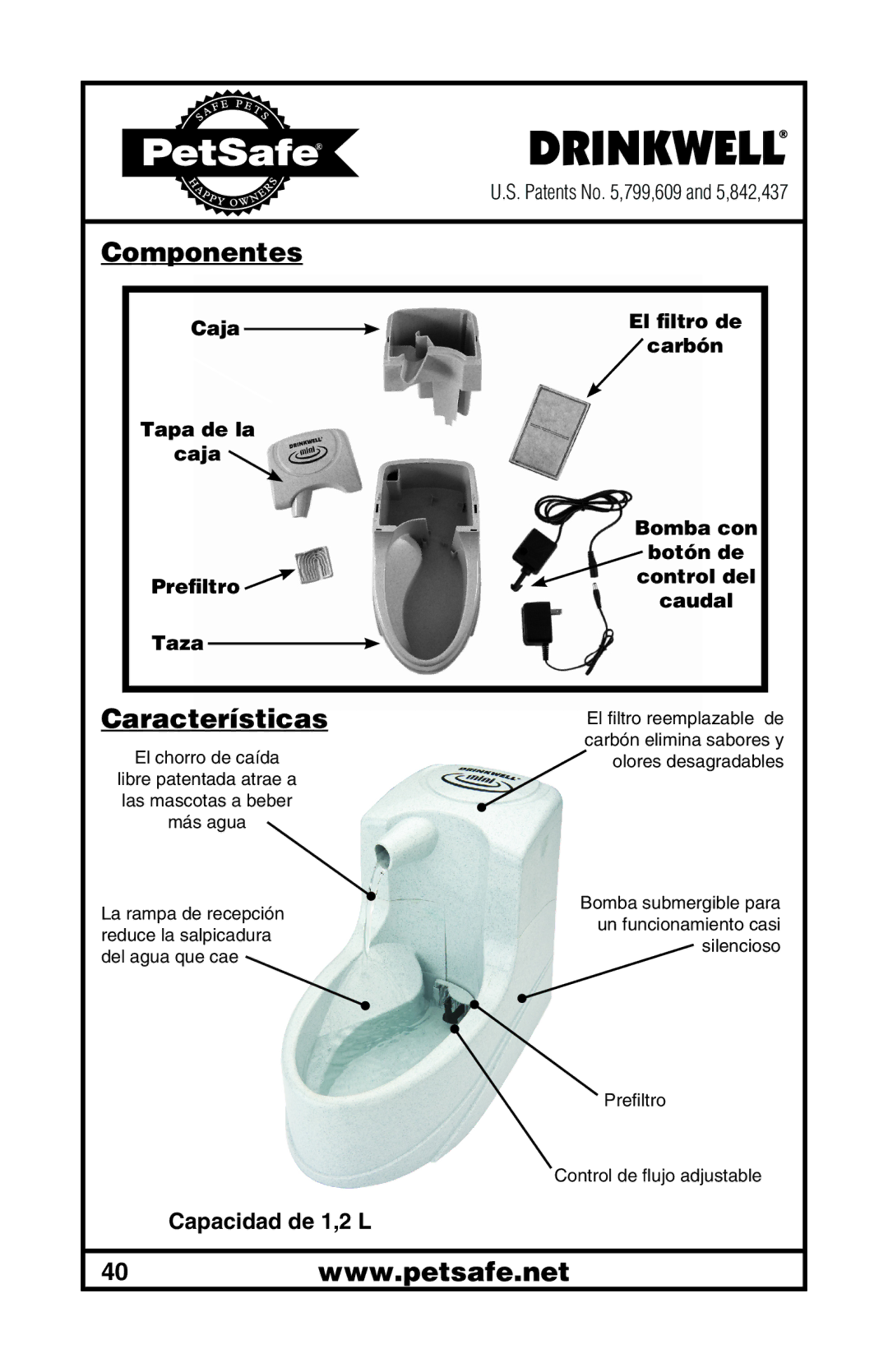 Petsafe 400-1254-19 manuel dutilisation Componentes, Características 