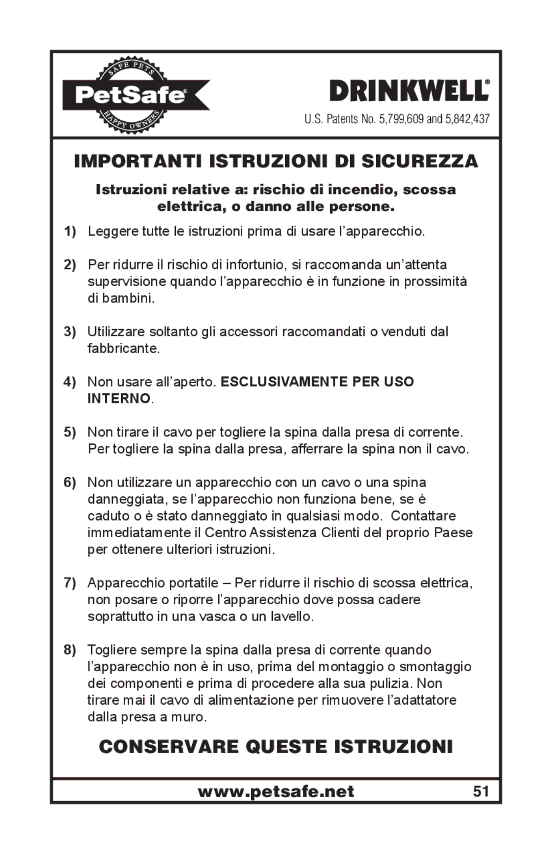 Petsafe 400-1254-19 manuel dutilisation Importanti Istruzioni DI Sicurezza 