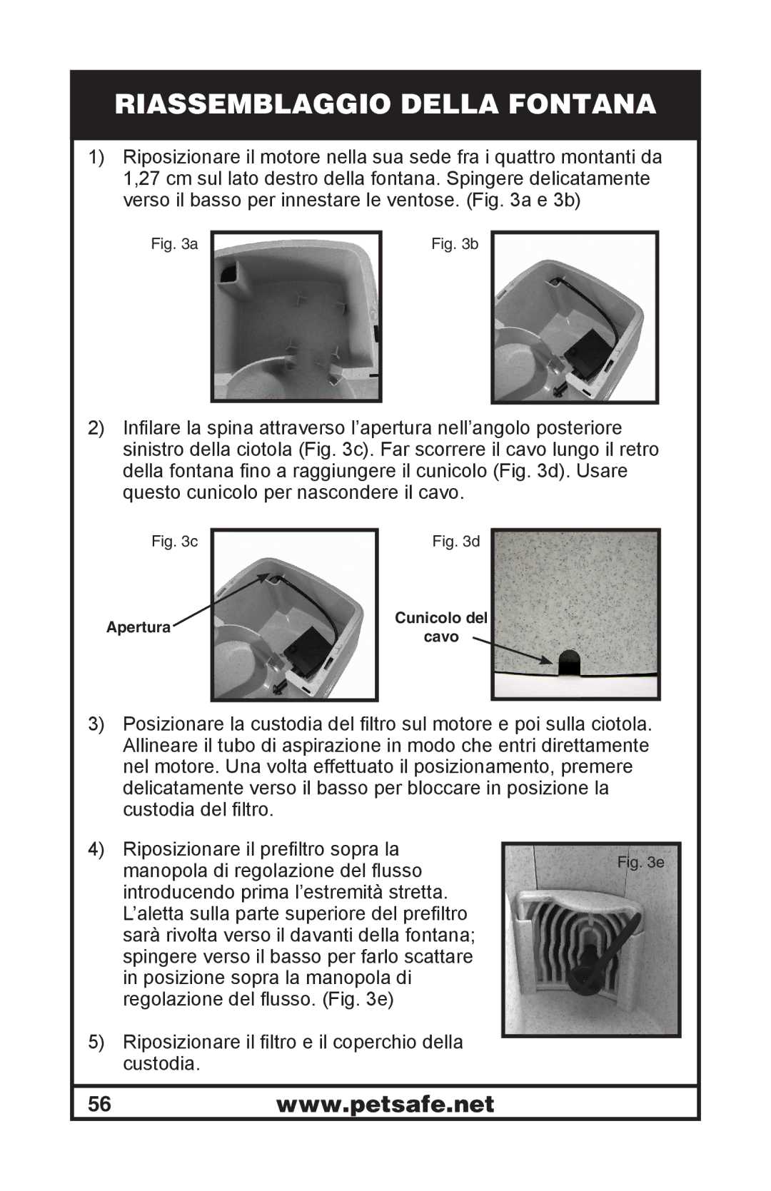 Petsafe 400-1254-19 manuel dutilisation Riassemblaggio Della Fontana 