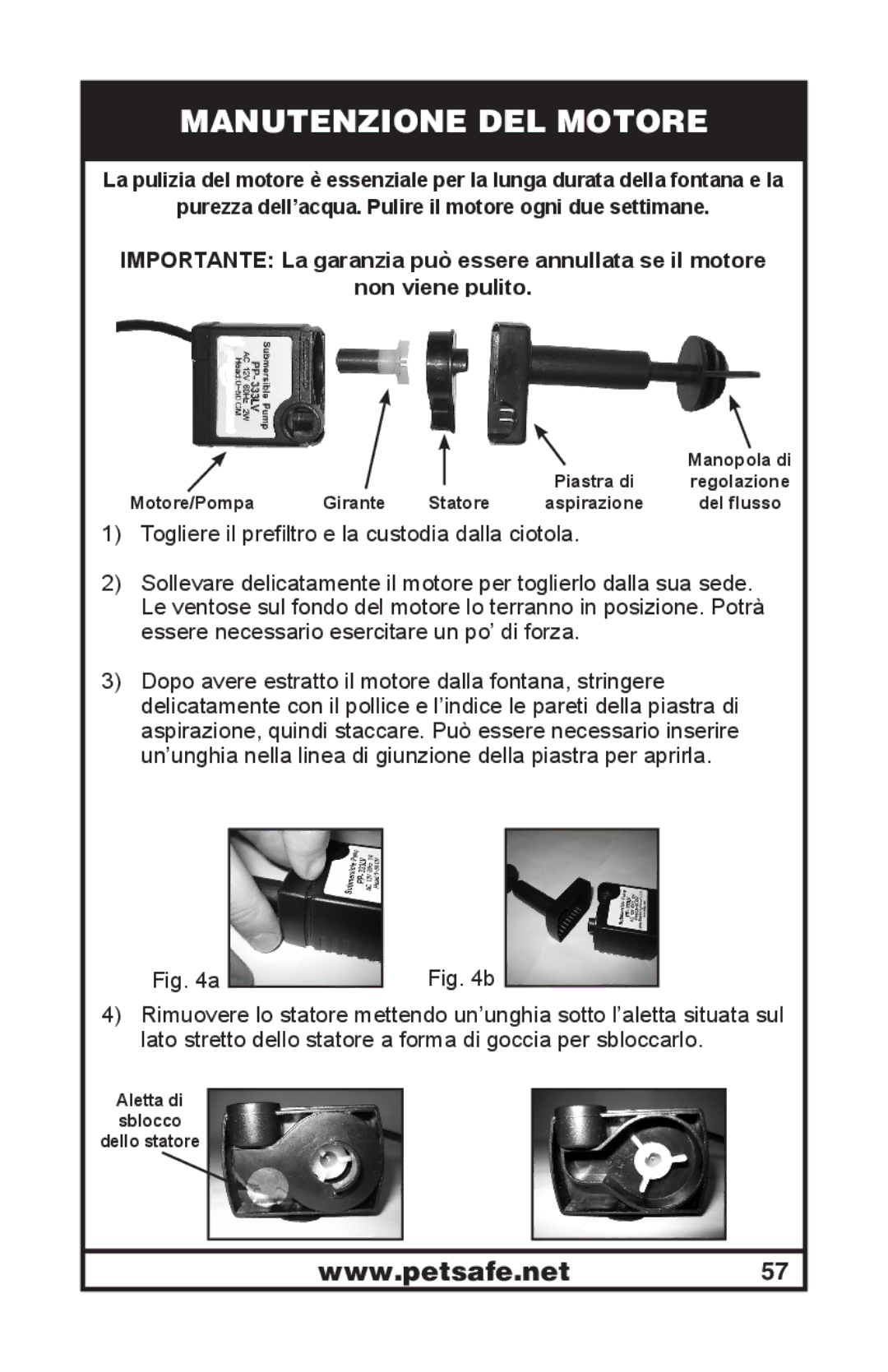 Petsafe 400-1254-19 manuel dutilisation Manutenzione DEL Motore 