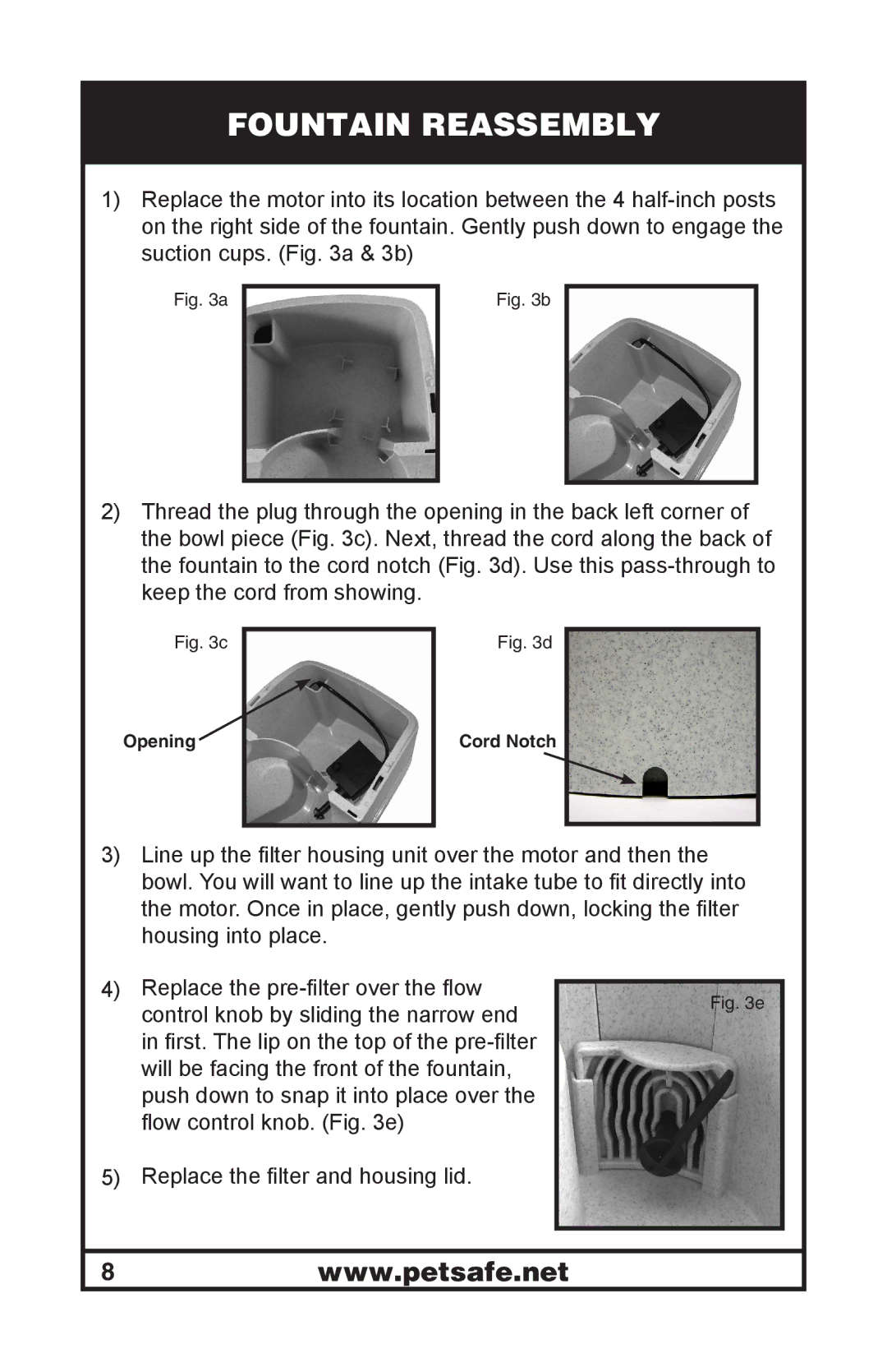 Petsafe 400-1254-19 manuel dutilisation Fountain Reassembly 