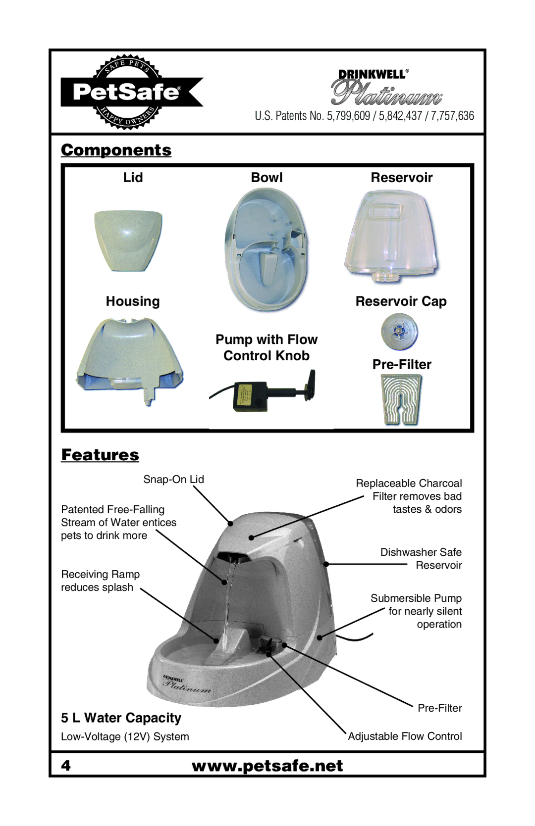 Petsafe 400-1255-19 manuel dutilisation Components, Features 