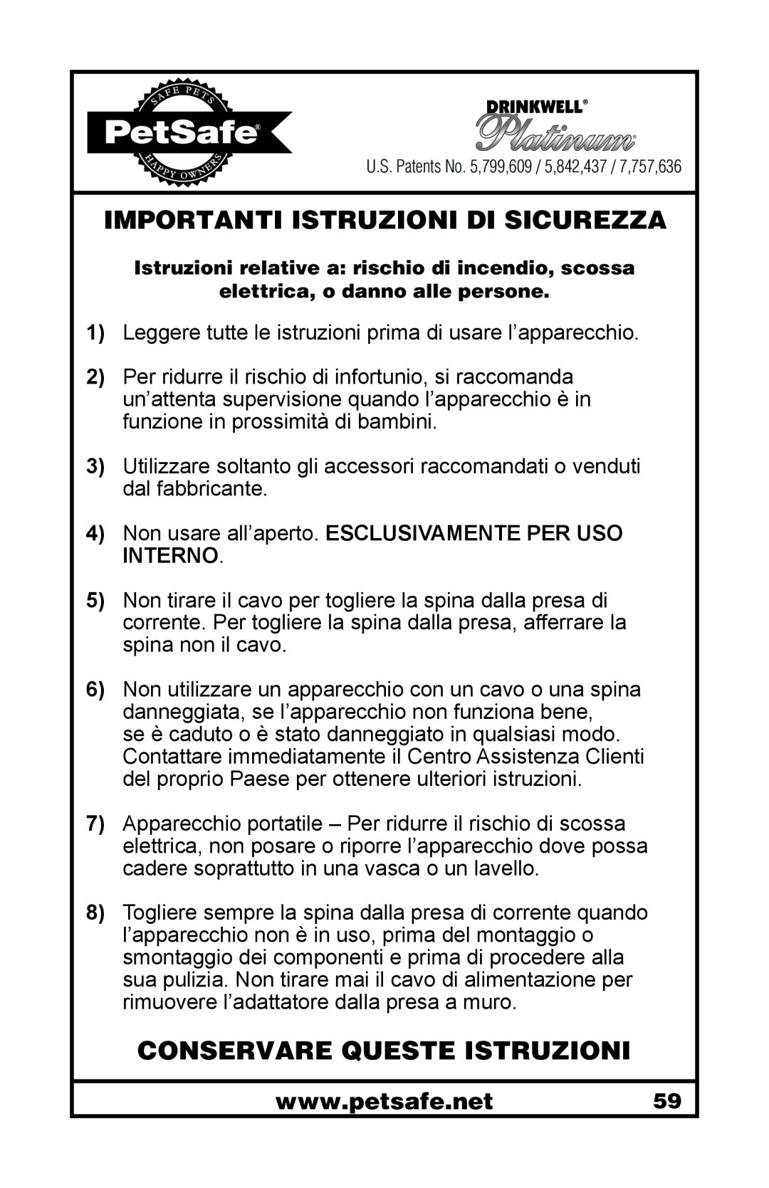 Petsafe 400-1255-19 manuel dutilisation Importanti Istruzioni DI Sicurezza 