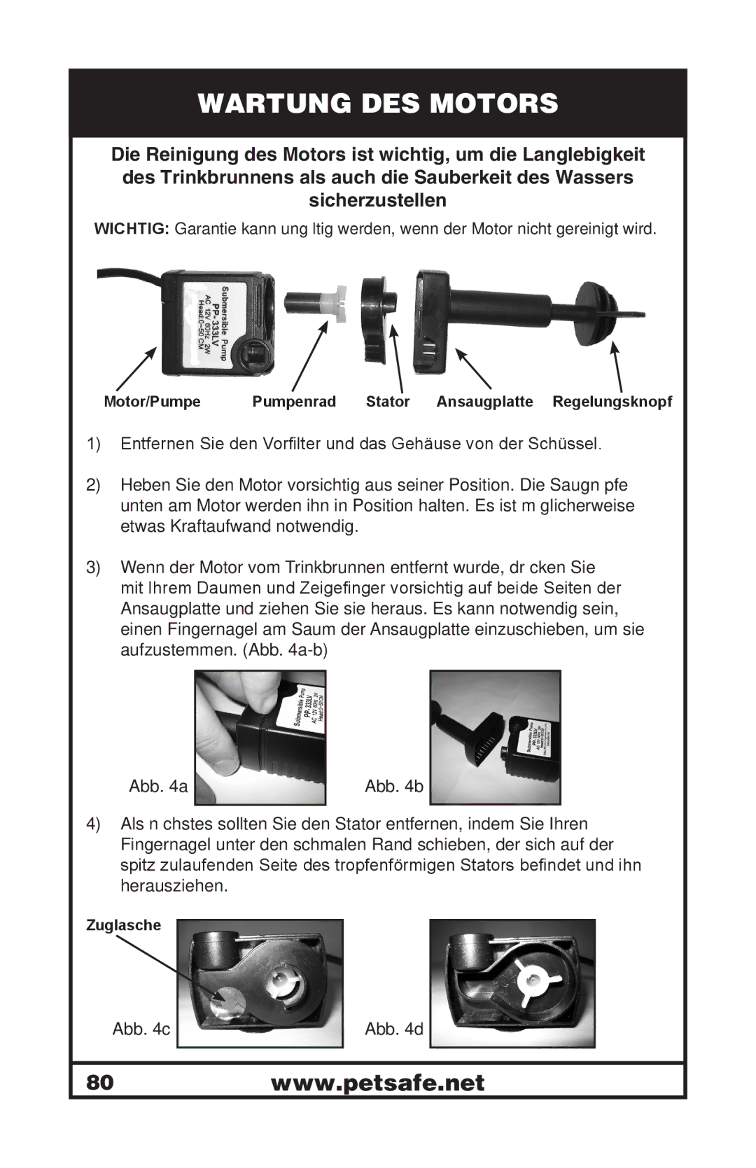 Petsafe 400-1255-19 manuel dutilisation Wartung DES Motors 