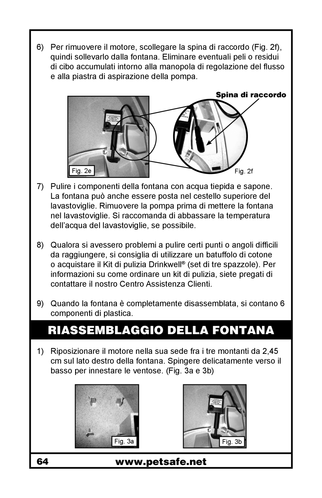 Petsafe 400-1255-19 manuel dutilisation Riassemblaggio Della Fontana, Spina di raccordo 