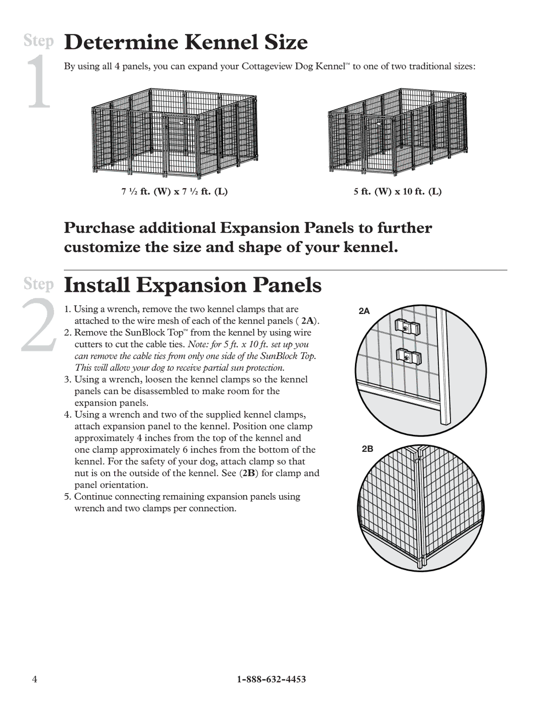 Petsafe Cottageview Dog Kennel manual Step Determine Kennel Size, Install Expansion Panels 