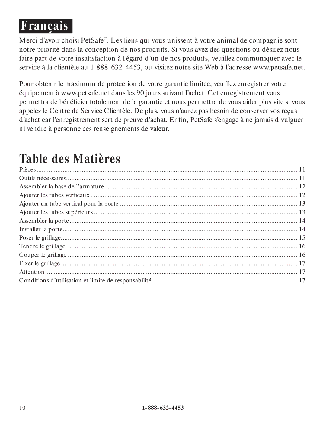 Petsafe Dog Kennel manual Français, Table des Matières 