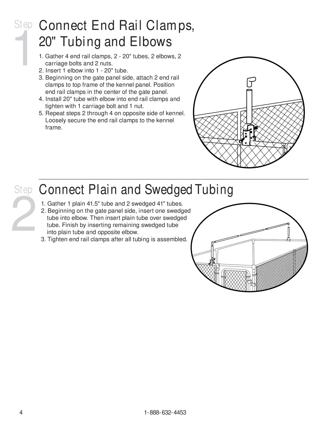 Petsafe E-Z Roof manual Step Connect End Rail Clamps Tubing and Elbows, Step Connect Plain and Swedged Tubing 