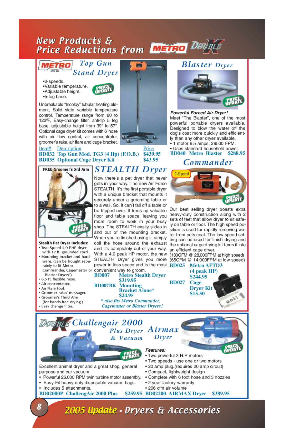 Petsafe EC216, EC245, EC242 manual Blaster Dryer, Commander, Stealth Dryer, Update Dryers & Accessories 