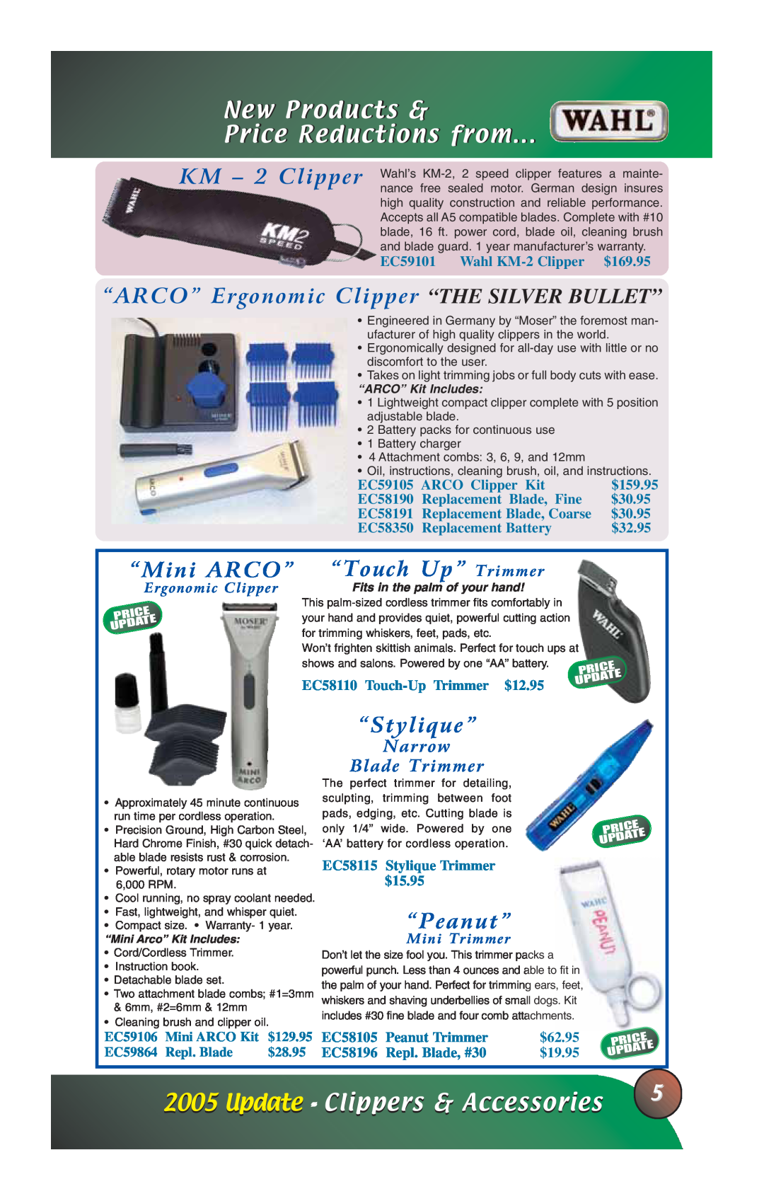 Petsafe EC216 New Products & Price Reductions from, “ARCO” Ergonomic Clipper “THE SILVER BULLET”, “Mini ARCO”, “Stylique” 