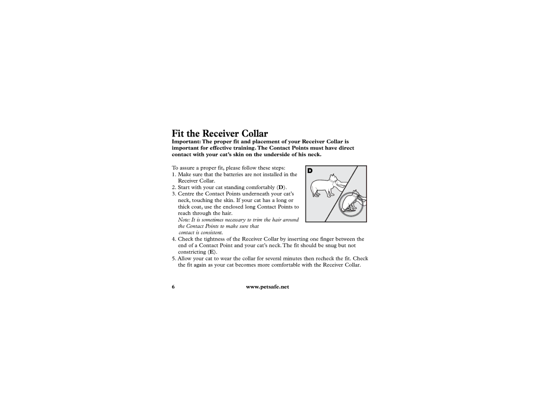 Petsafe Extra Receiver manuel dutilisation Fit the Receiver Collar, Contact Points to make sure that contact is consistent 