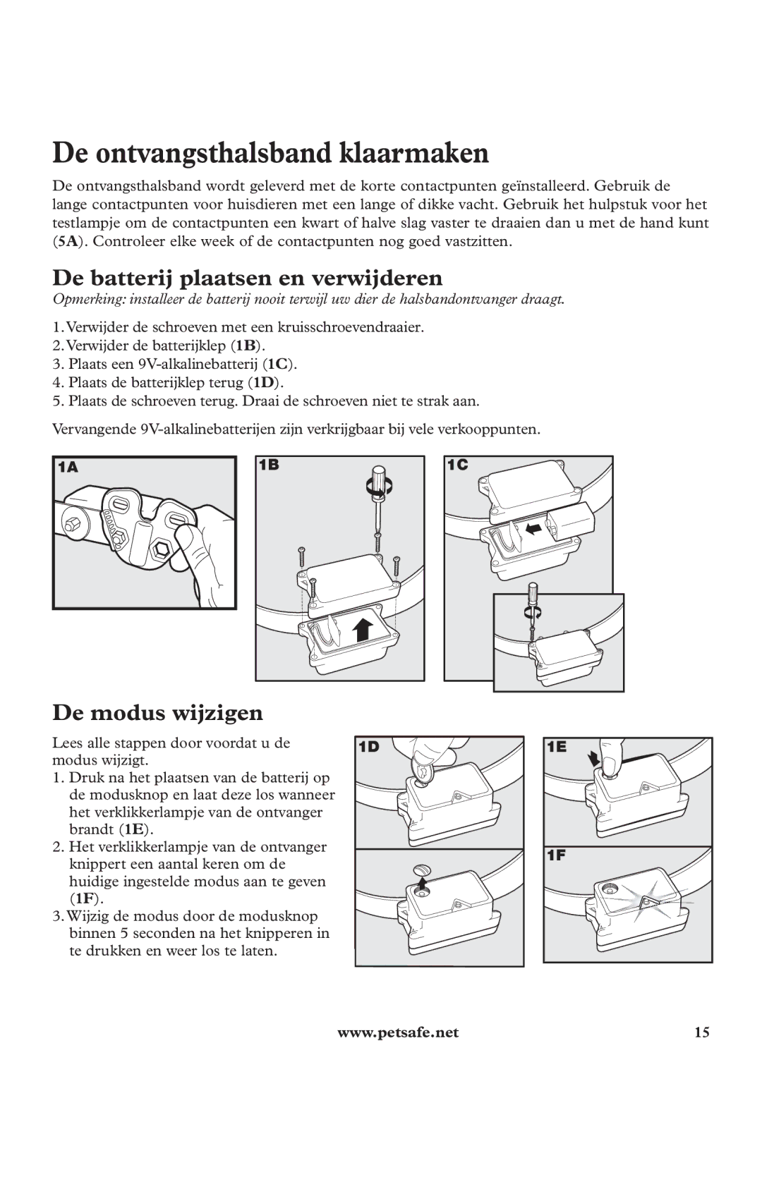 Petsafe In-Ground Fence Kit manuel dutilisation De ontvangsthalsband klaarmaken, Lees alle stappen door voordat u de 