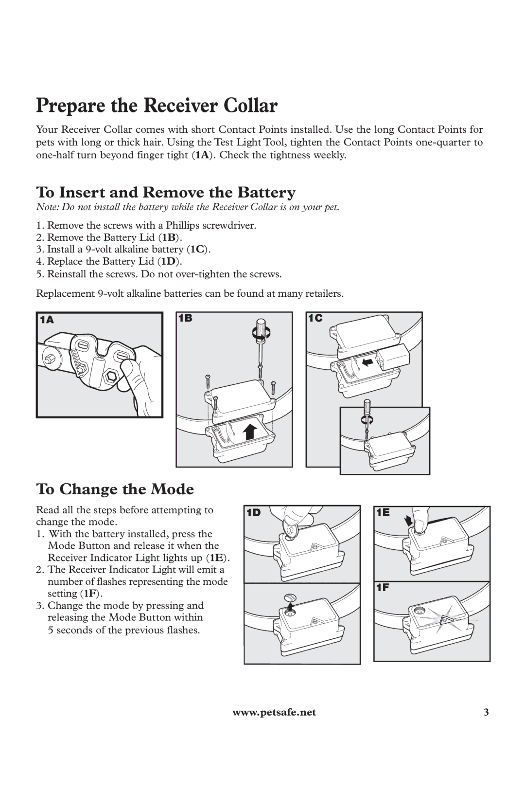 Petsafe In-Ground Fence Kit manuel dutilisation Prepare the Receiver Collar, Read all the steps before attempting to 