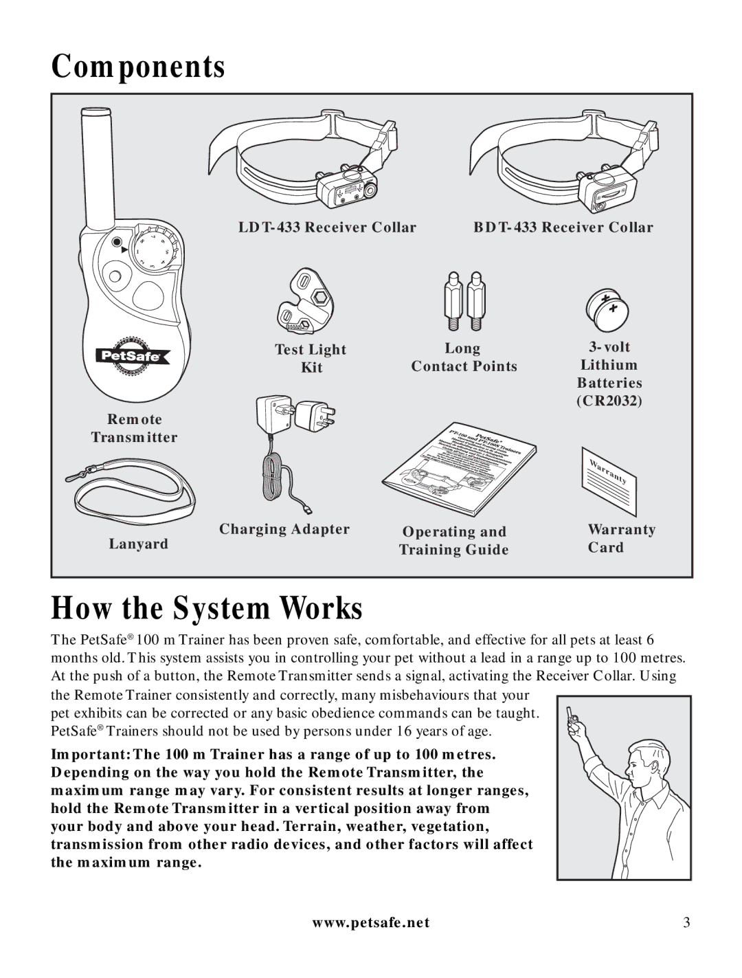 Petsafe LDT-433 manuel dutilisation How the System Works, Components 