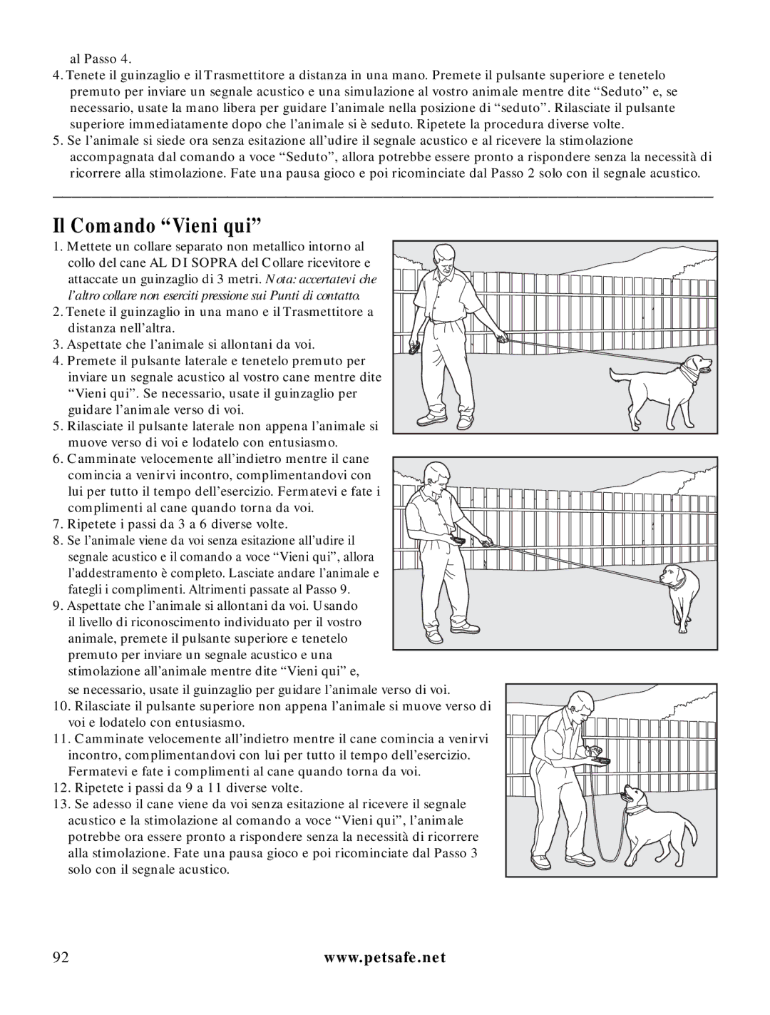 Petsafe LDT-433 manuel dutilisation Il Comando Vieni qui 