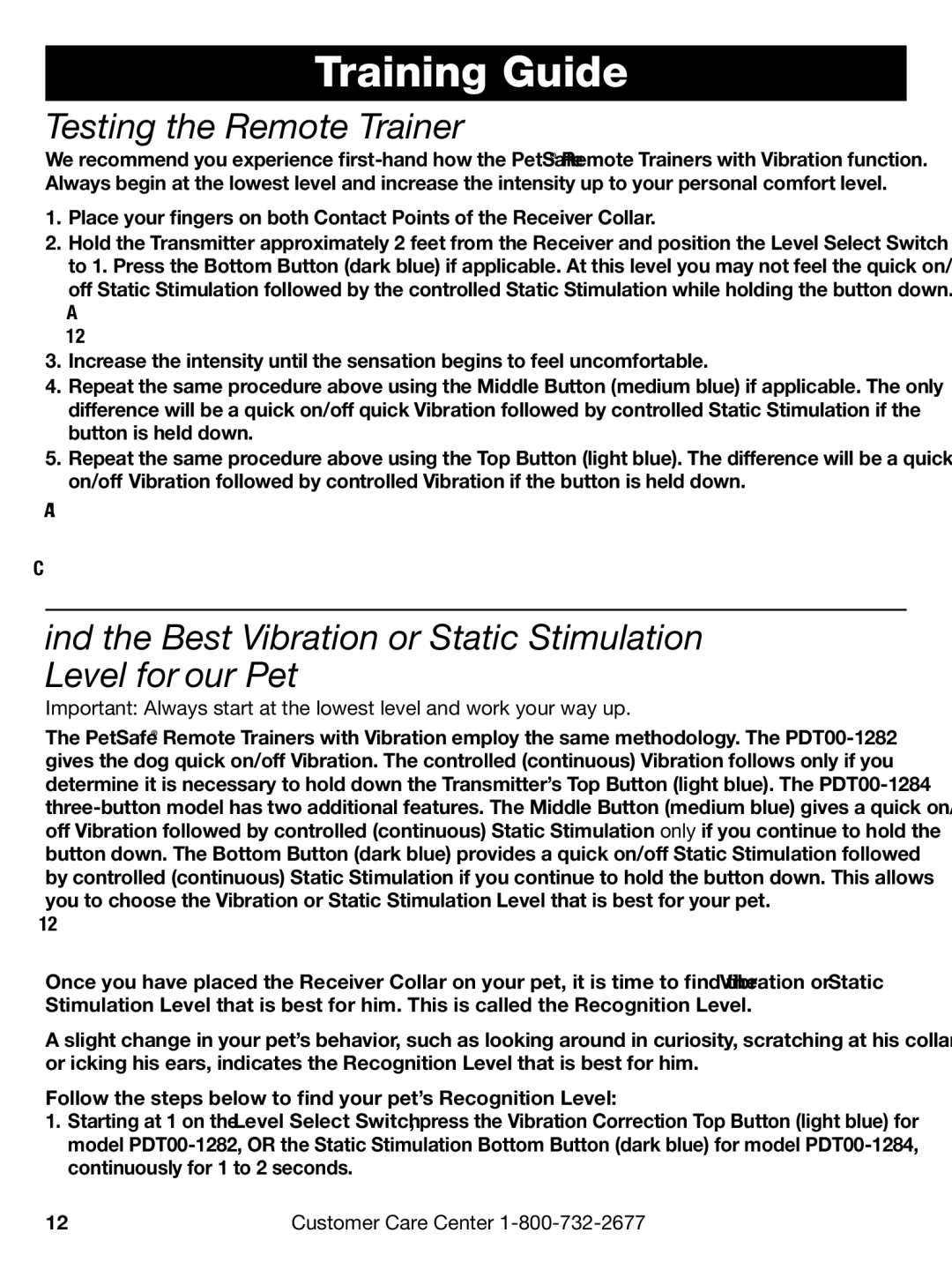 Petsafe PDT00-12894, PDT00-12892, PAC00-12893, PAC00-12914 manual Training Guide, Testing the Remote Trainer 