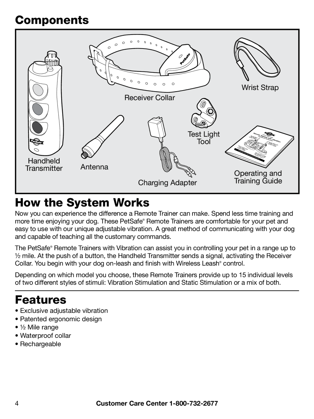 Petsafe PDT00-12894, PDT00-12892, PAC00-12893, PAC00-12914 manual Components, How the System Works, Features 