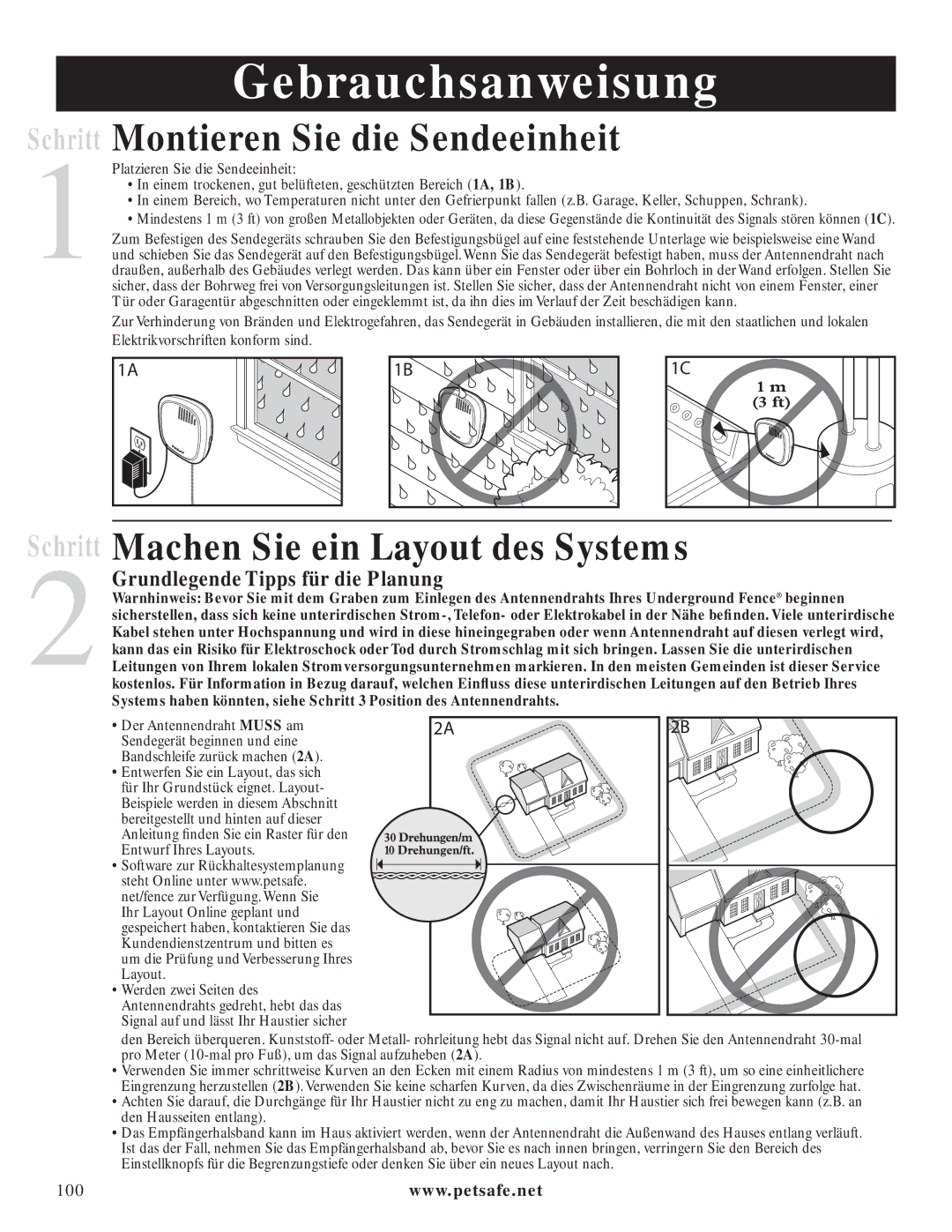 Petsafe PIG20-11041 Gebrauchsanweisung, Montieren Sie die Sendeeinheit, Machen Sie ein Layout des Systems 