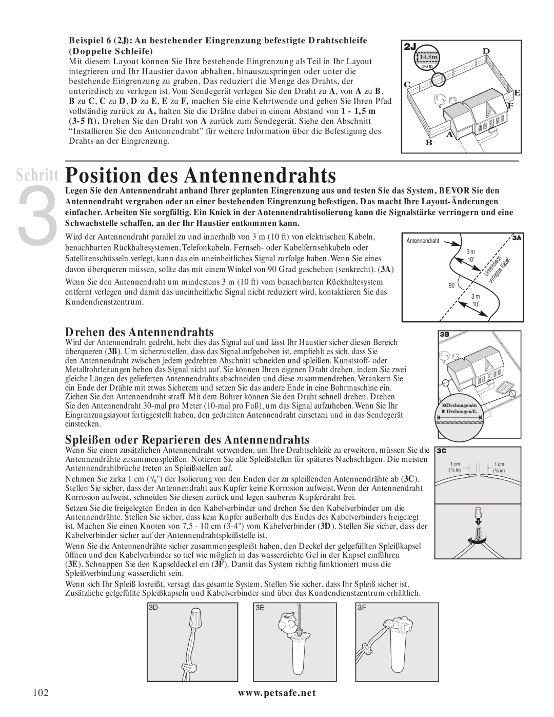 Petsafe PIG20-11041 manuel dutilisation Schritt Position des Antennendrahts, Drehen des Antennendrahts 