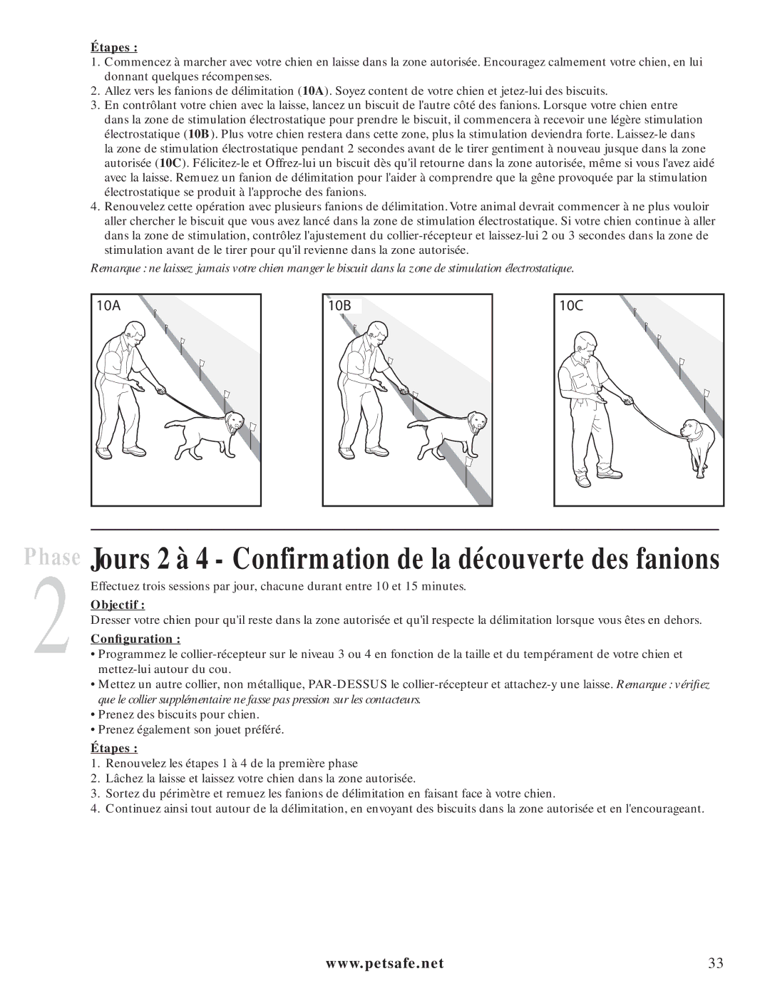 Petsafe PIG20-11041 manuel dutilisation Jours 2 à 4 Confirmation de la découverte des fanions, Étapes 