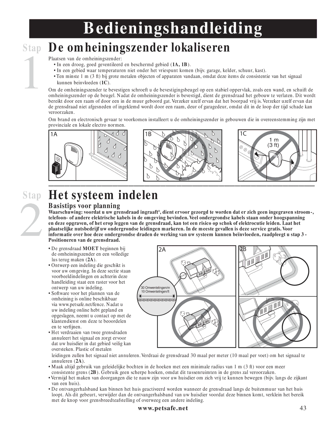 Petsafe PIG20-11041 Bedieningshandleiding, De omheiningszender lokaliseren, Het systeem indelen, Basistips voor planning 