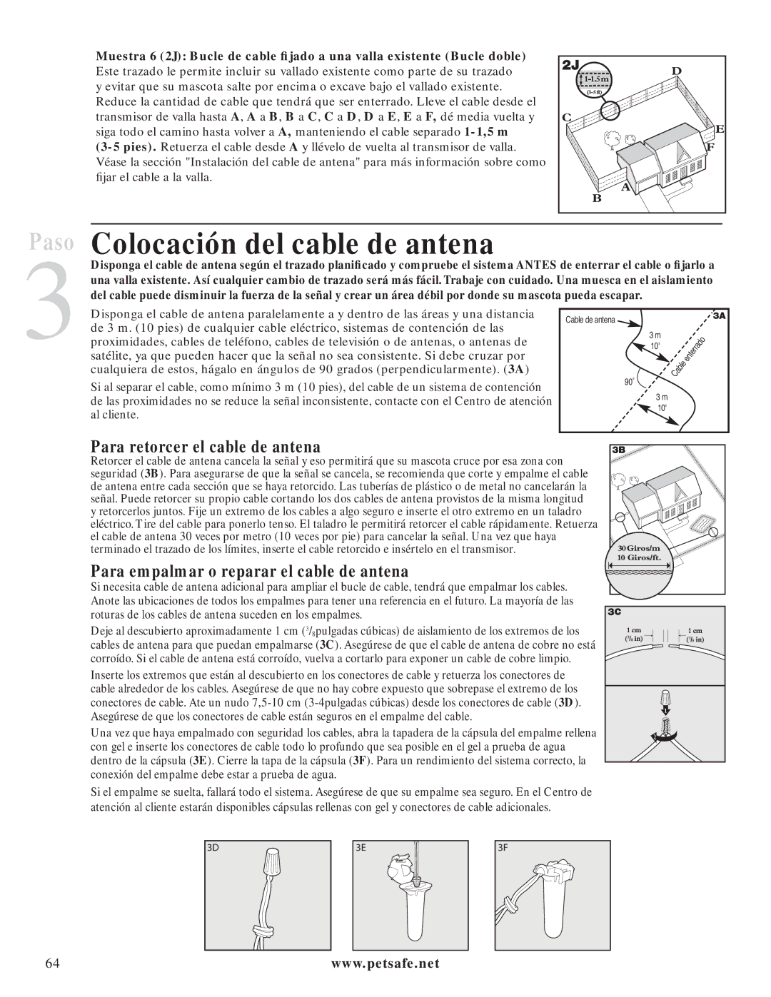 Petsafe PIG20-11041 manuel dutilisation Colocación del cable de antena, Para retorcer el cable de antena 