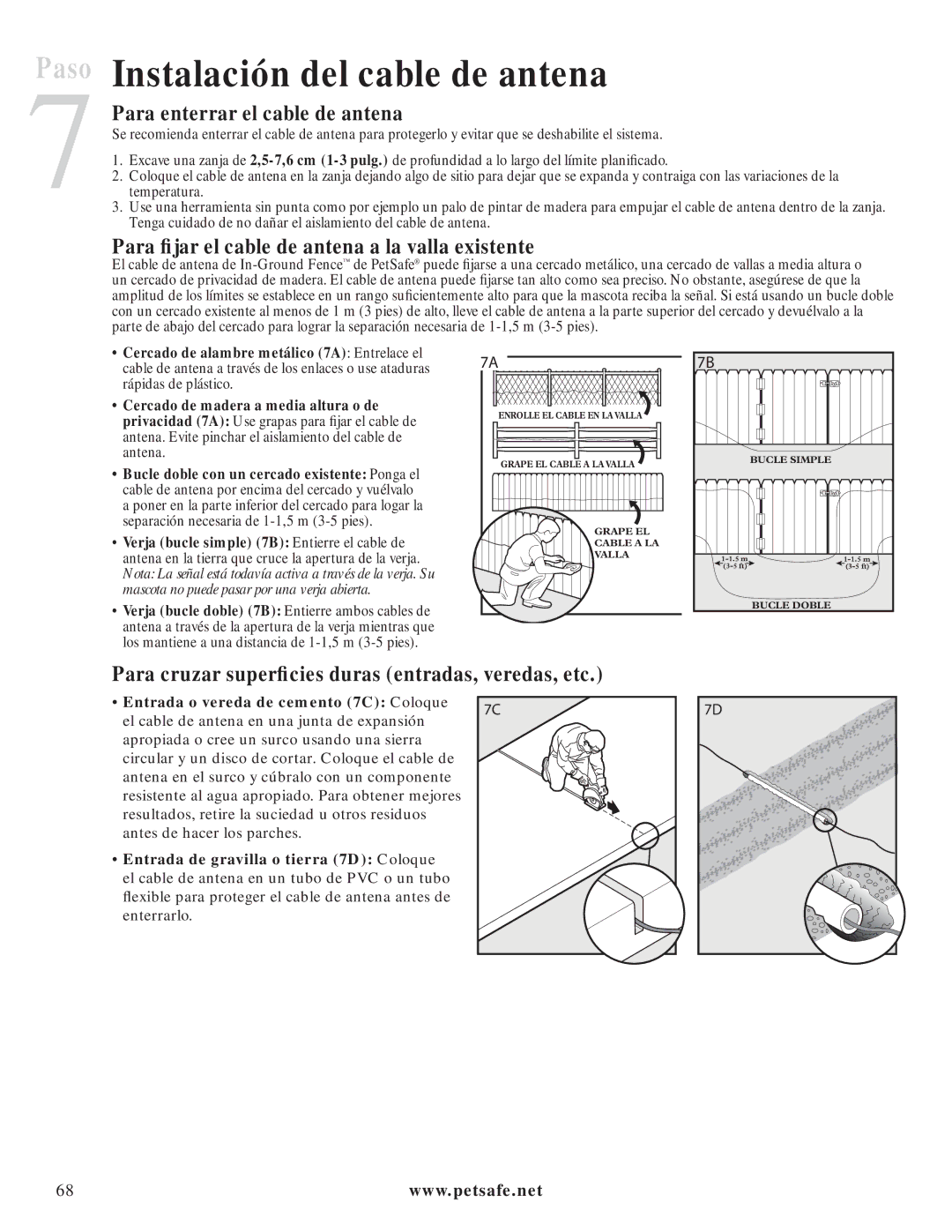 Petsafe PIG20-11041 manuel dutilisation Instalación del cable de antena, Para enterrar el cable de antena 